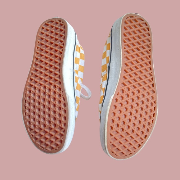 Vans Authentic Women's Checkerboard Yellow Low Top Lace Up - Picture 5 of 6